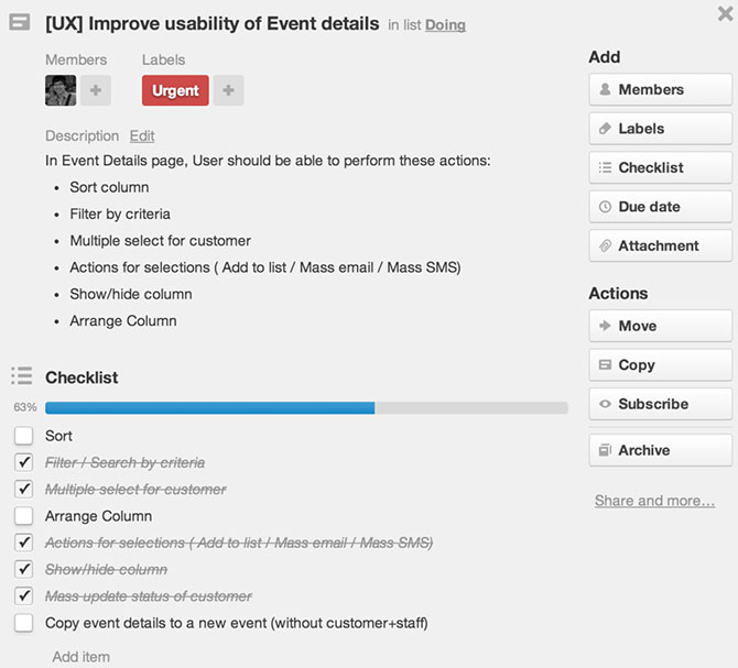 Sử dụng Trello - Card template