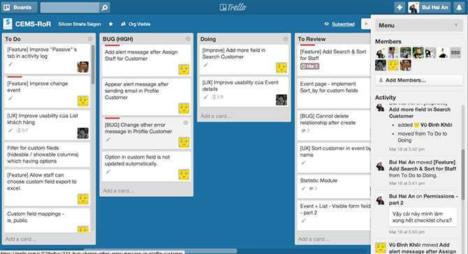 Trello Công cụ quản lý của SSS
