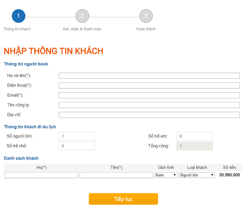 Đặt tour du lịch